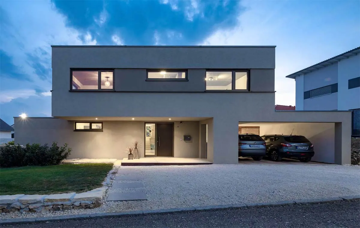 Einfamilienhaus in Lonsee – Material pur
